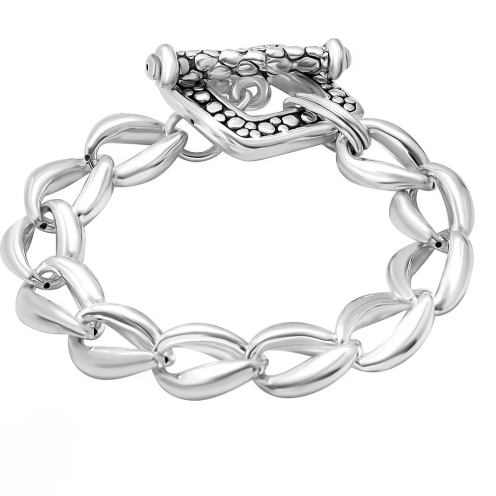 Wave Loop Bracelet in Sterling Silver (7.25 In) 18.25 Grams